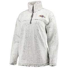 G-III 4Her by Carl Banks Women's Sherpa Quarter-Zip Pullover Jacket - Baltimore Ravens