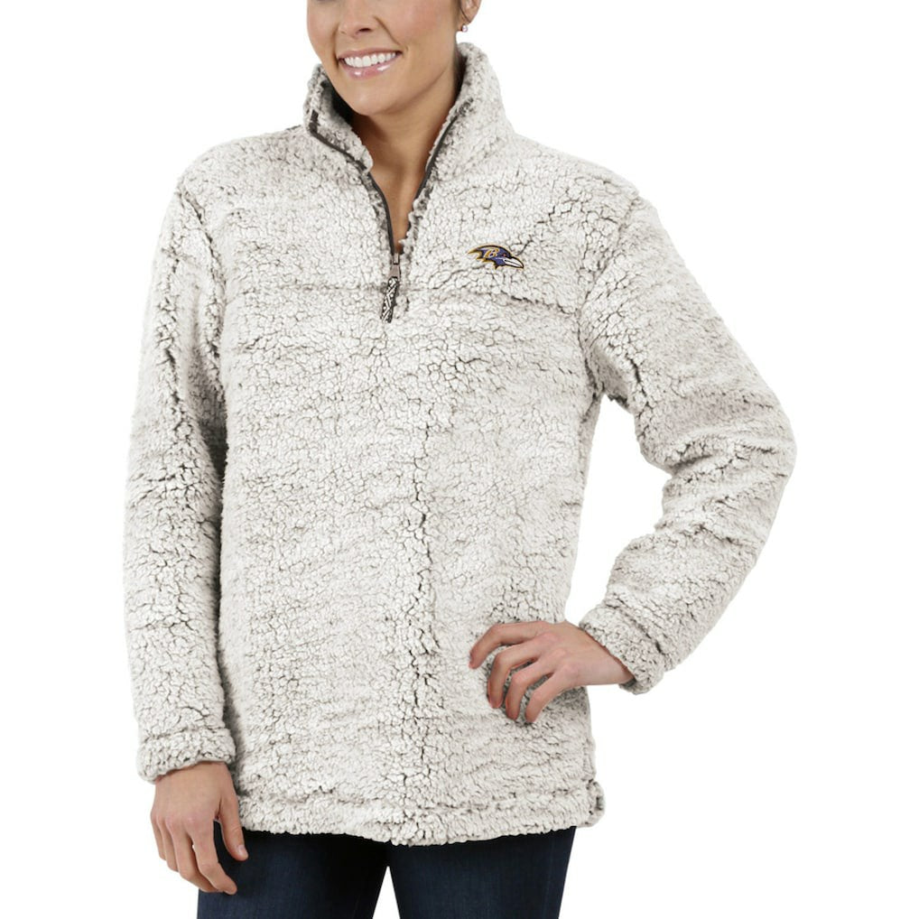 G-III 4Her by Carl Banks Women's Sherpa Quarter-Zip Pullover Jacket - Baltimore Ravens