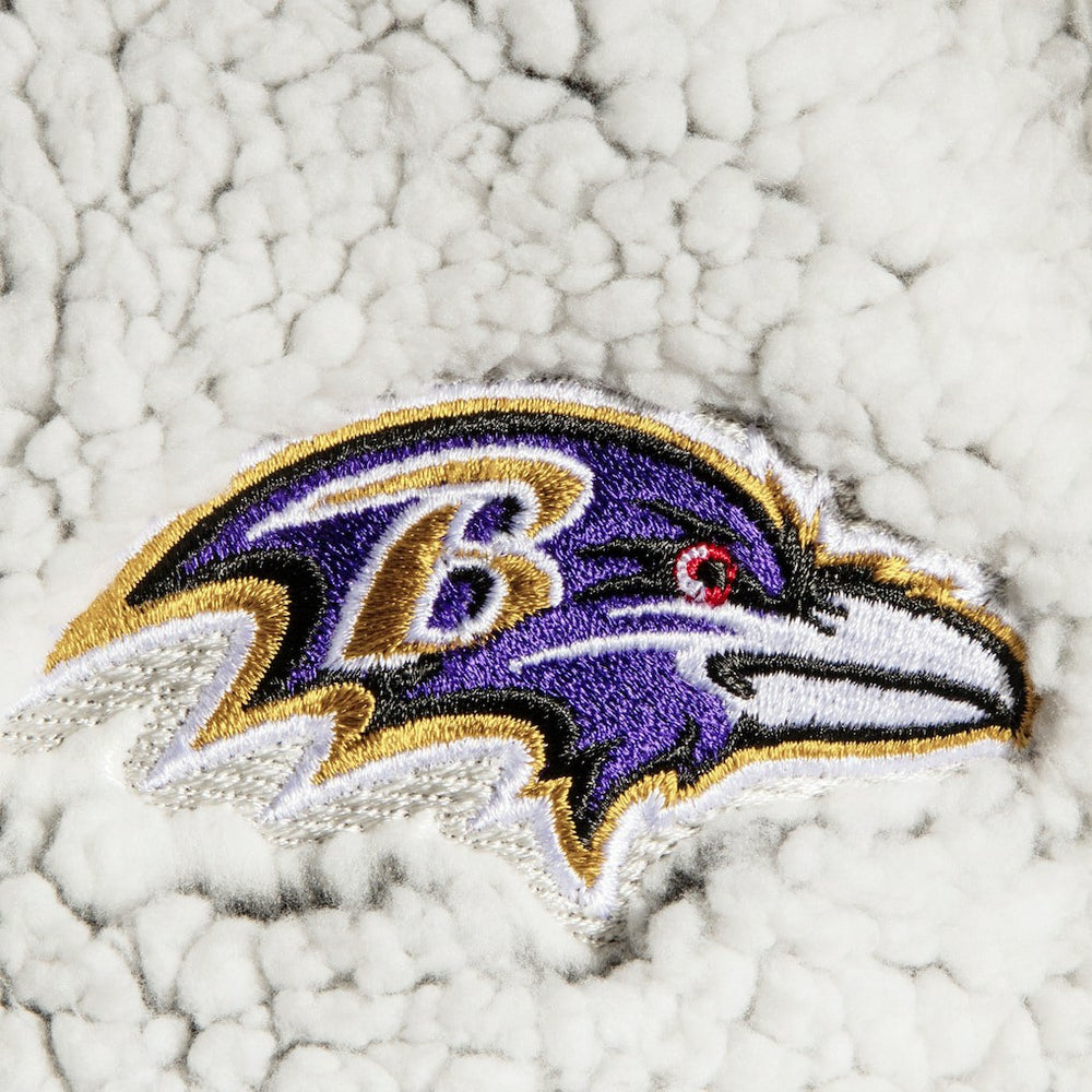 G-III 4Her by Carl Banks Women's Sherpa Quarter-Zip Pullover Jacket - Baltimore Ravens