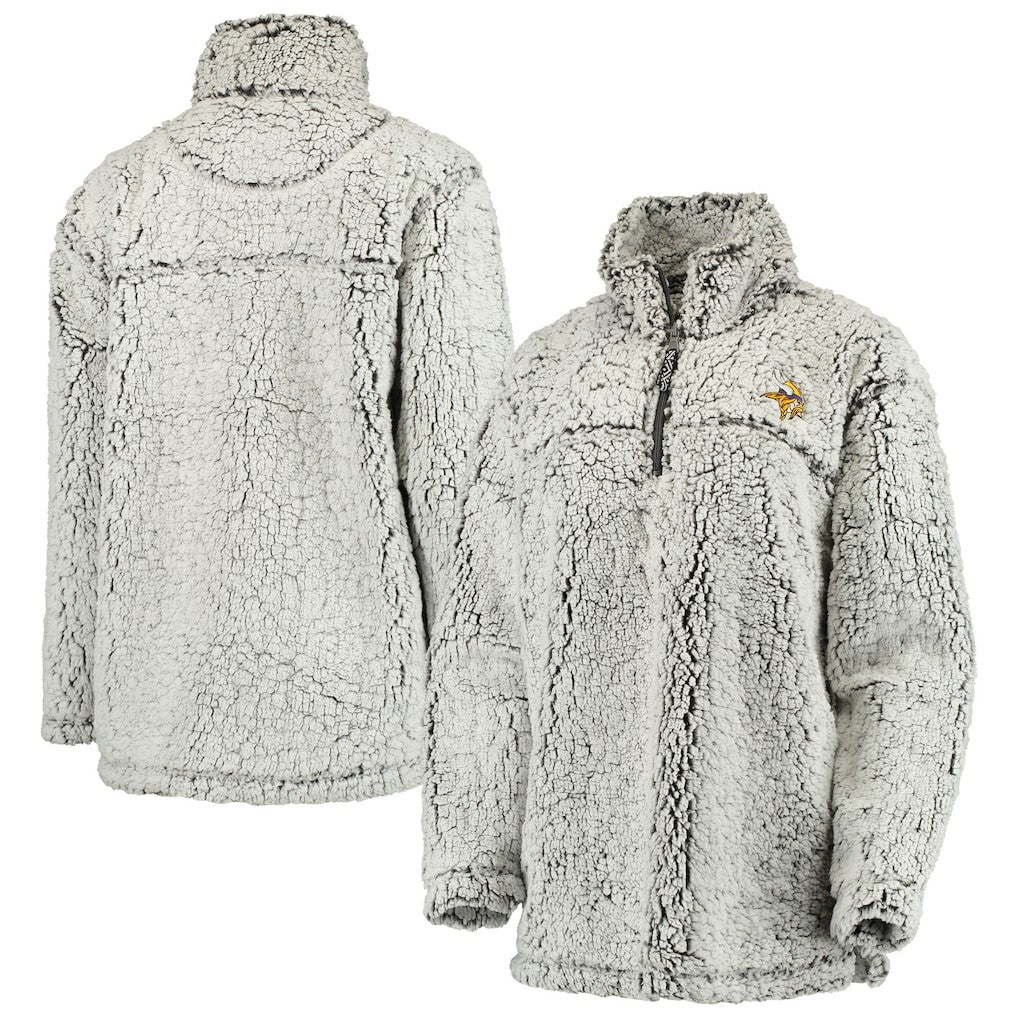 Women's Sherpa Quarter-Zip Pullover Jacket - Minnesota Vikings