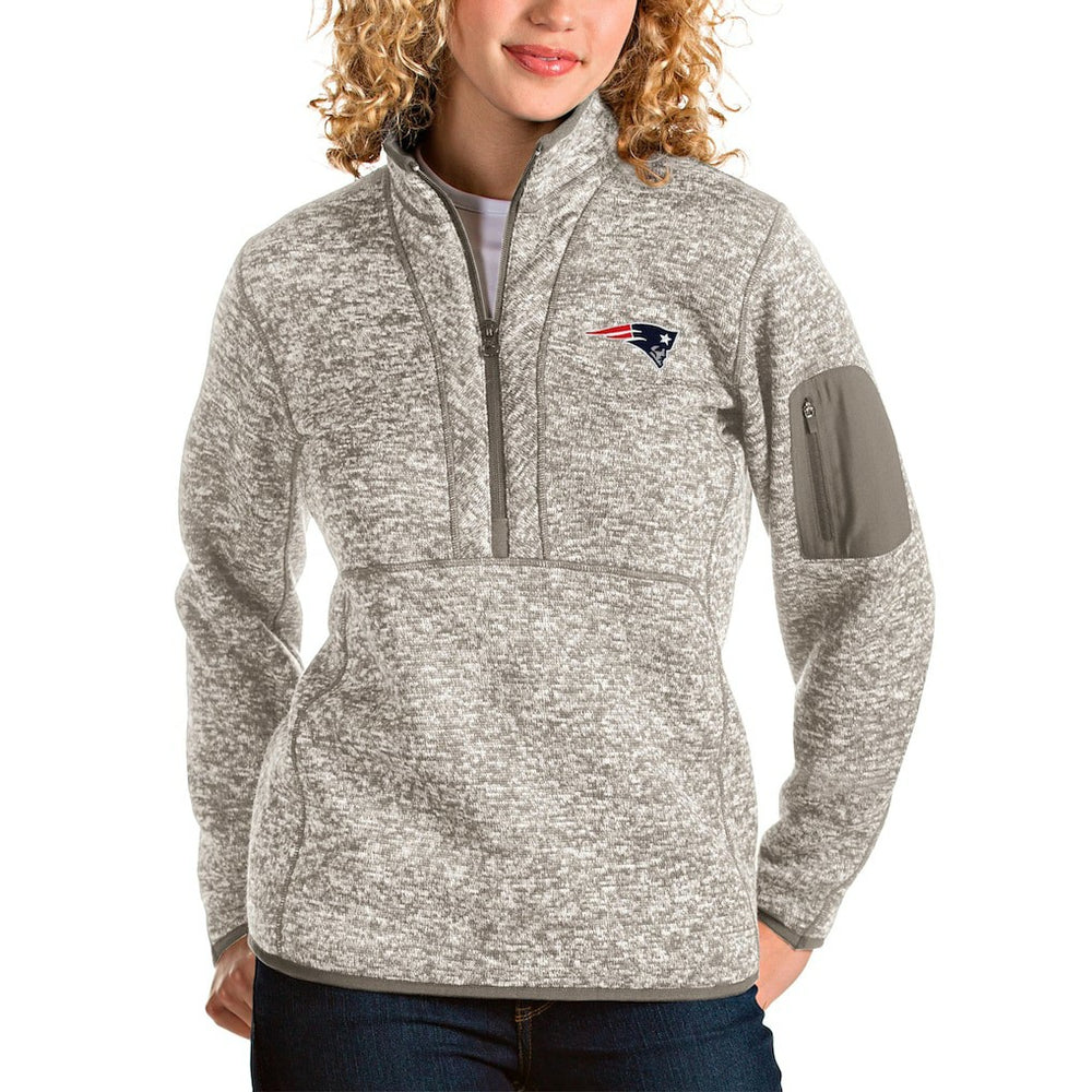 Antigua Women's Fortune Half-Zip Pullover Jacket - New England Patriots