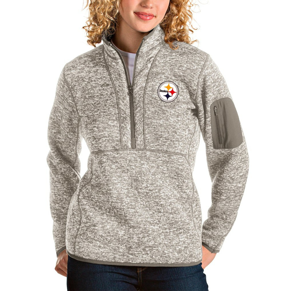 Antigua Women's Fortune Half-Zip Pullover Jacket - Pittsburgh Steelers