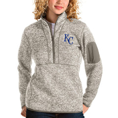 MLB Kansas City Royals Antigua Women's Fortune Quarter-Zip Pullover Jacket