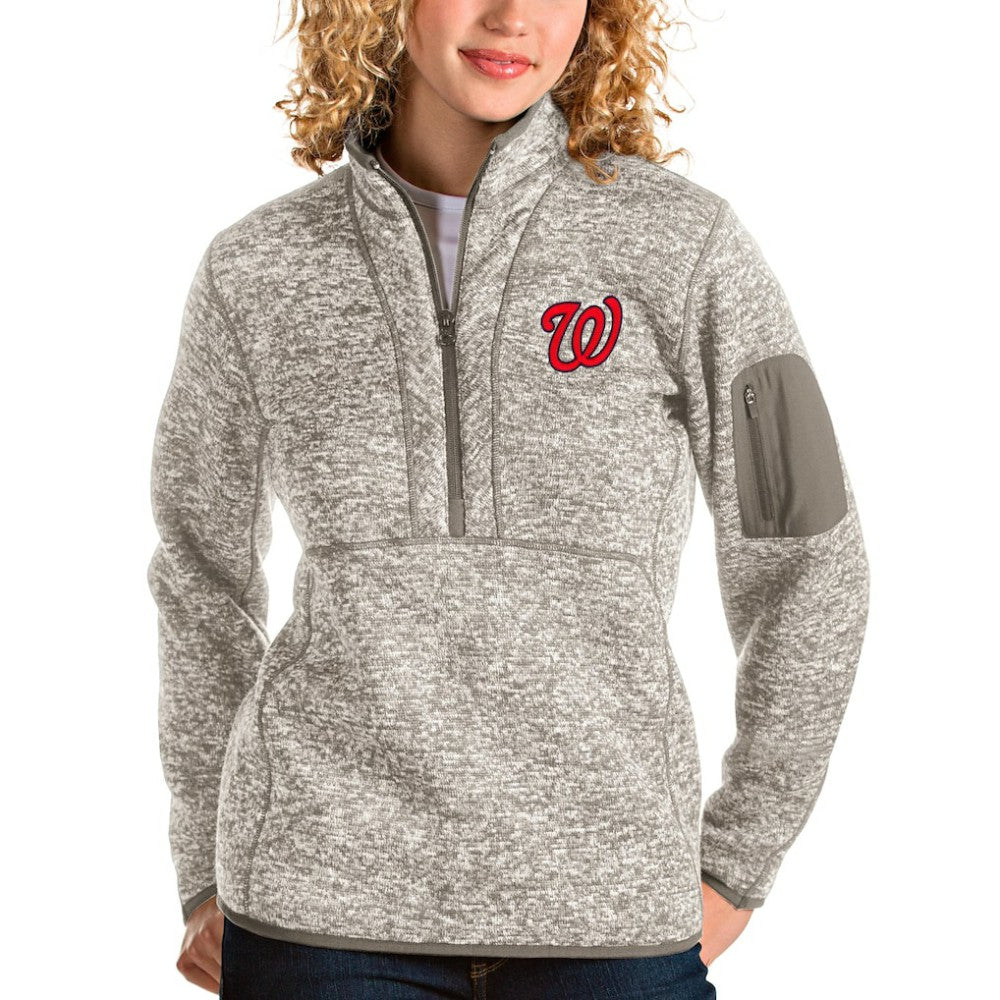 MLB Washington Nationals Antigua Women's Fortune Quarter-Zip Pullover Jacket