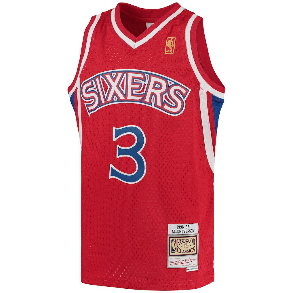 NBA Allen Iverson Philadelphia 76ers Youth 1996/97 Hardwood Classics Swingman Throwback Jersey
