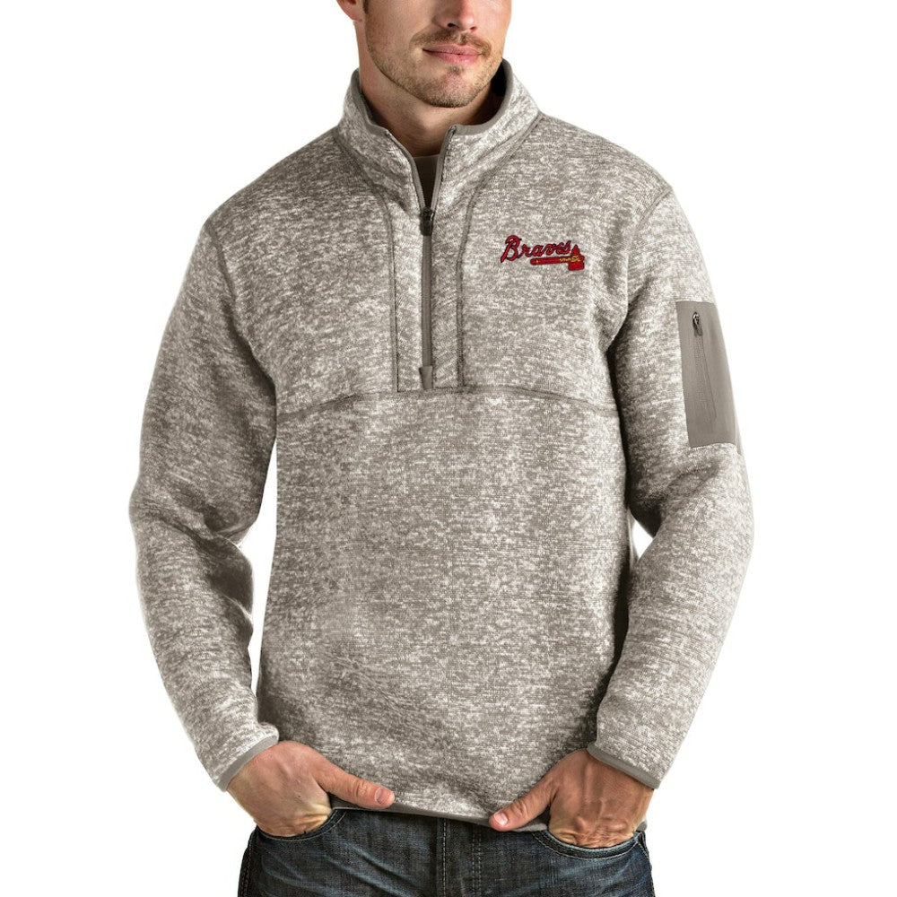 MLB Atlanta Braves Antigua Fortune Quarter-Zip Pullover Jacket