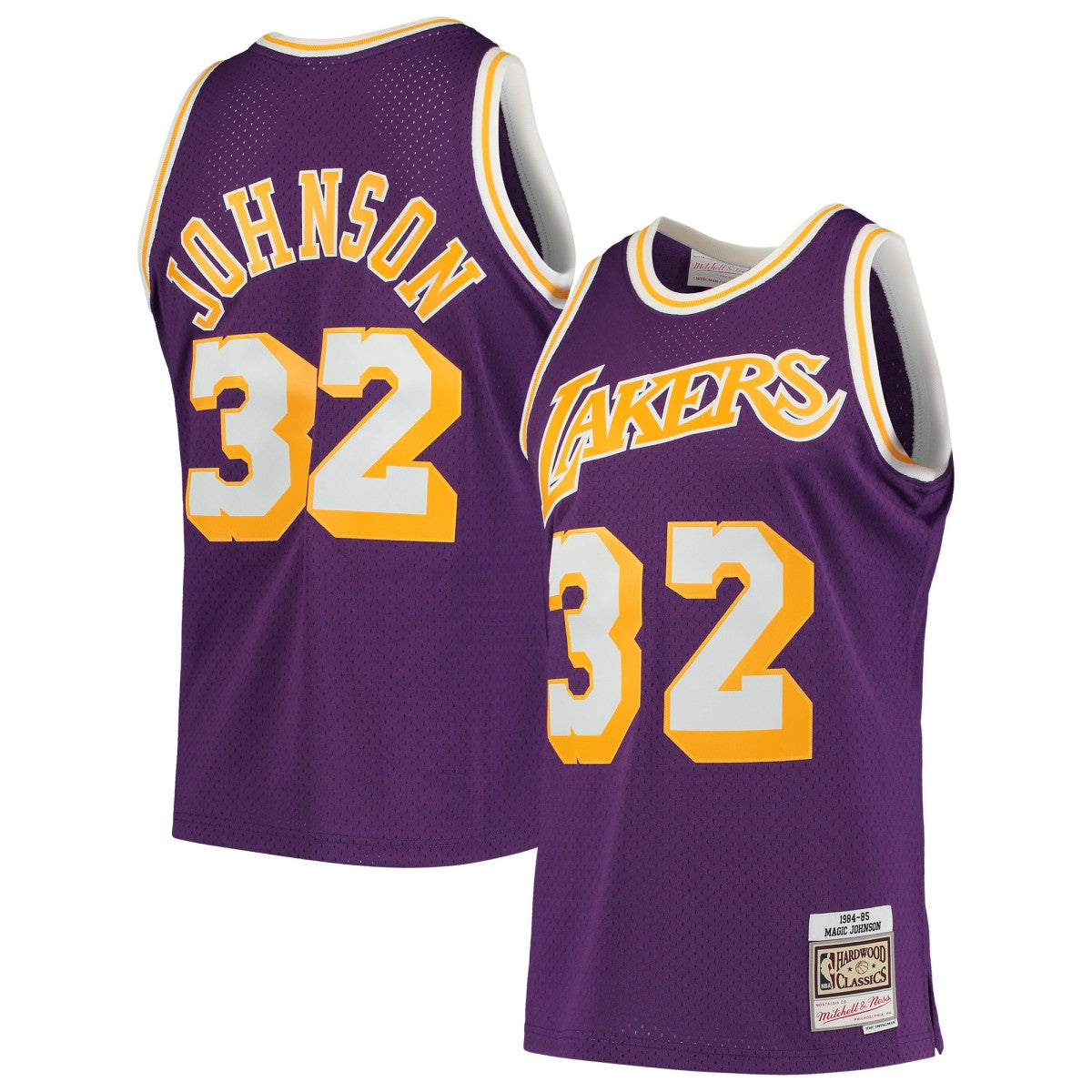 NBA Magic Johnson Los Angeles Lakers 1984/85 Hardwood Classics Swingman Jersey
