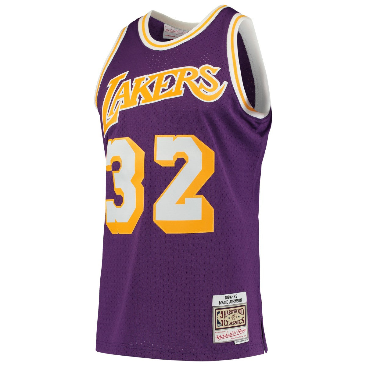 NBA Magic Johnson Los Angeles Lakers 1984/85 Hardwood Classics Swingman Jersey