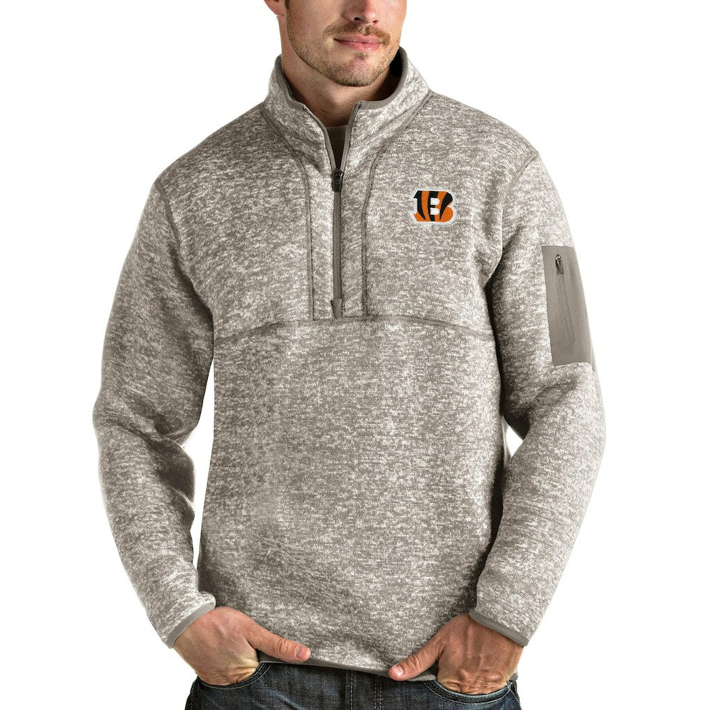 Antigua Fortune Quarter-Zip Pullover Jacket - Cincinnati Bengals