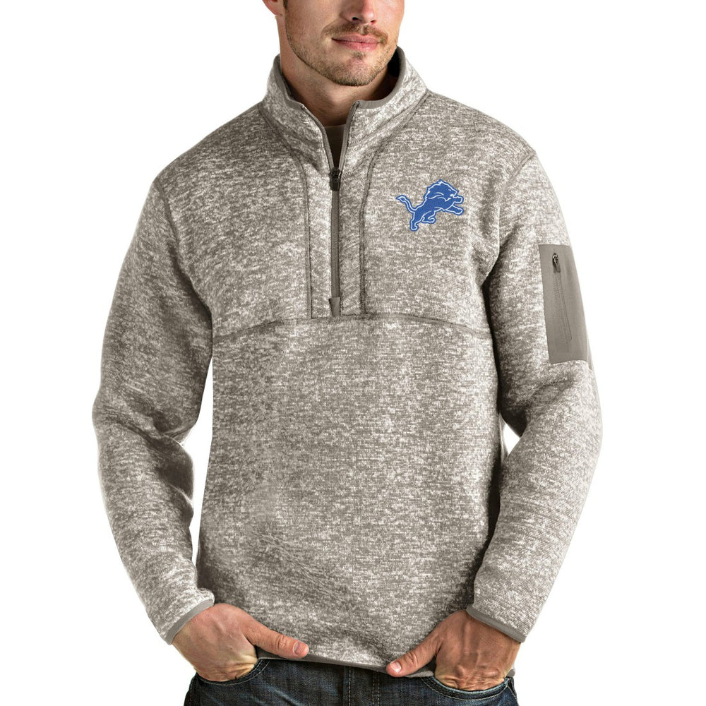 Antigua Fortune Quarter-Zip Pullover Jacket - Detroit Lions