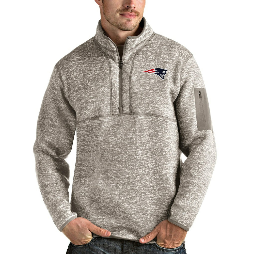 Antigua Fortune Quarter-Zip Pullover Jacket - New England Patriots