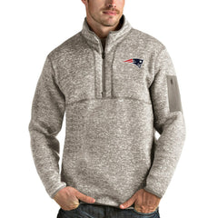 Antigua Fortune Quarter-Zip Pullover Jacket - New England Patriots