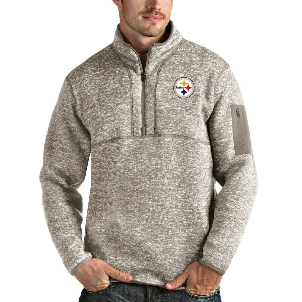 Antigua Fortune Quarter-Zip Pullover Jacket - Pittsburgh Steelers