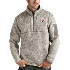 Antigua Fortune Quarter-Zip Pullover Jacket - Pittsburgh Steelers