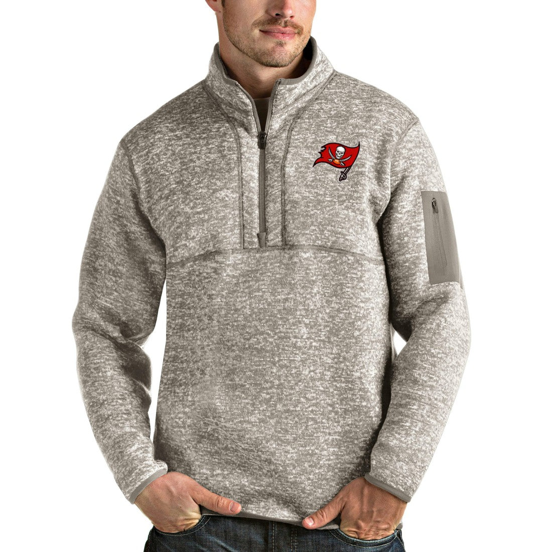 Antigua Fortune Quarter-Zip Pullover Jacket - Tampa Bay Buccaneers