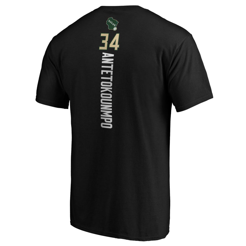 NBA Giannis Antetokounmpo Milwaukee Bucks Team Playmaker Name & Number T-Shirt