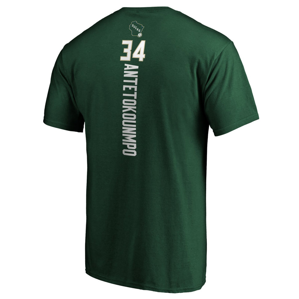 NBA Giannis Antetokounmpo Milwaukee Bucks Team Playmaker Name & Number T-Shirt