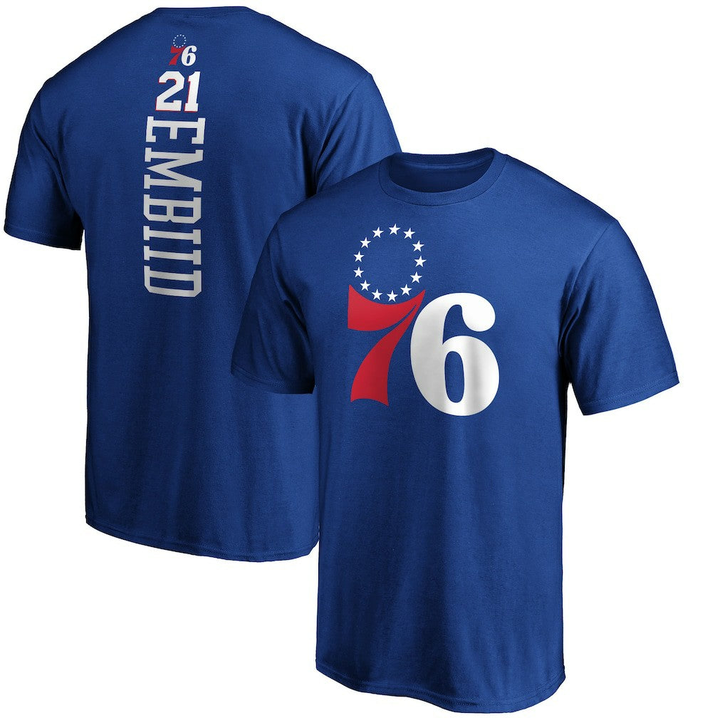 NBA Joel Embiid Philadelphia 76ers Team Playmaker Name & Number T-Shirt