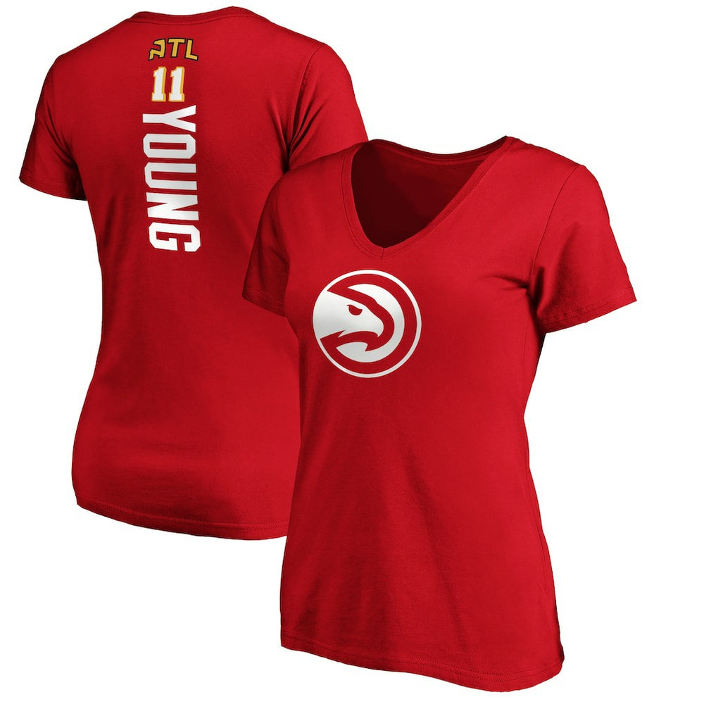NBA Trae Young Atlanta Hawks Women's Playmaker Name & Number V-Neck T-Shirt