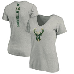 NBA Giannis Antetokounmpo Milwaukee Bucks Women's Playmaker Name & Number V-Neck T-Shirt