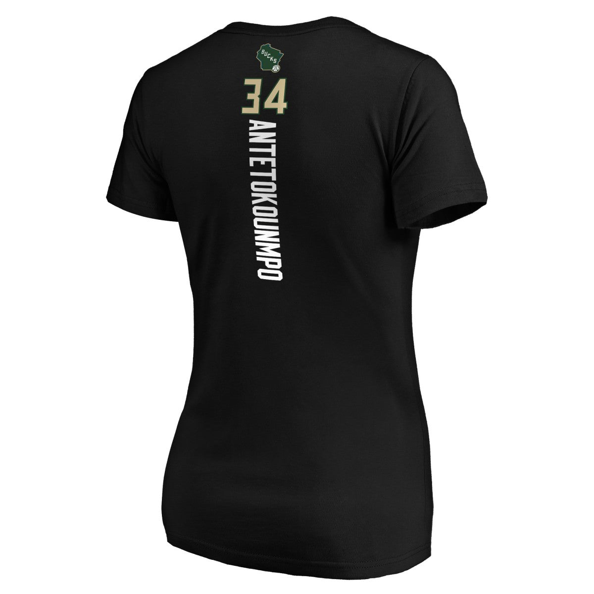 NBA Giannis Antetokounmpo Milwaukee Bucks Women's Playmaker Name & Number V-Neck T-Shirt