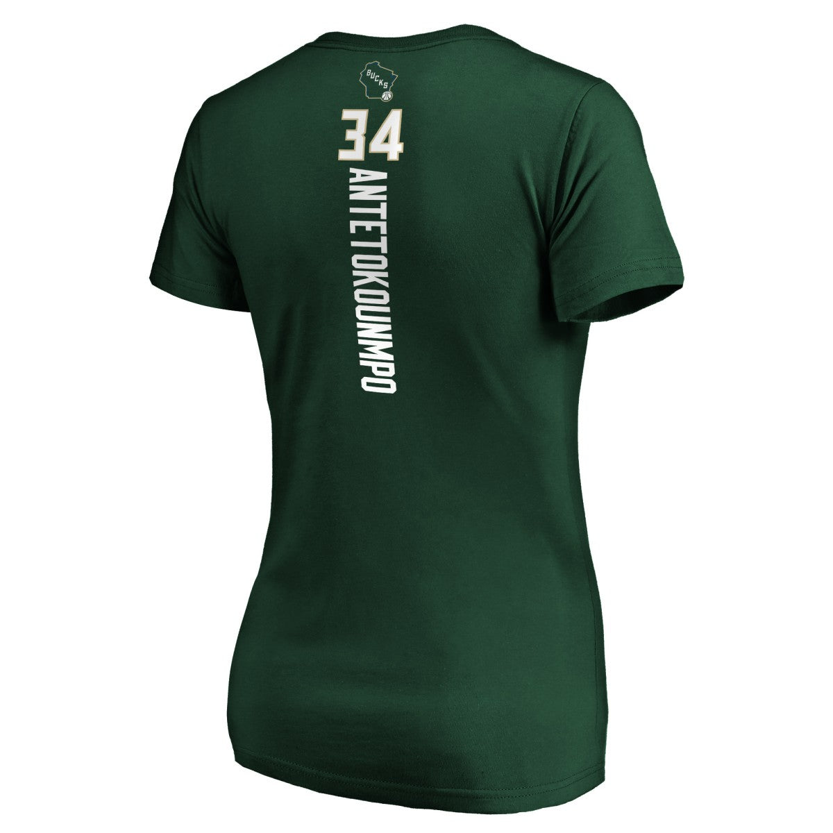 NBA Giannis Antetokounmpo Milwaukee Bucks Women's Playmaker Name & Number V-Neck T-Shirt