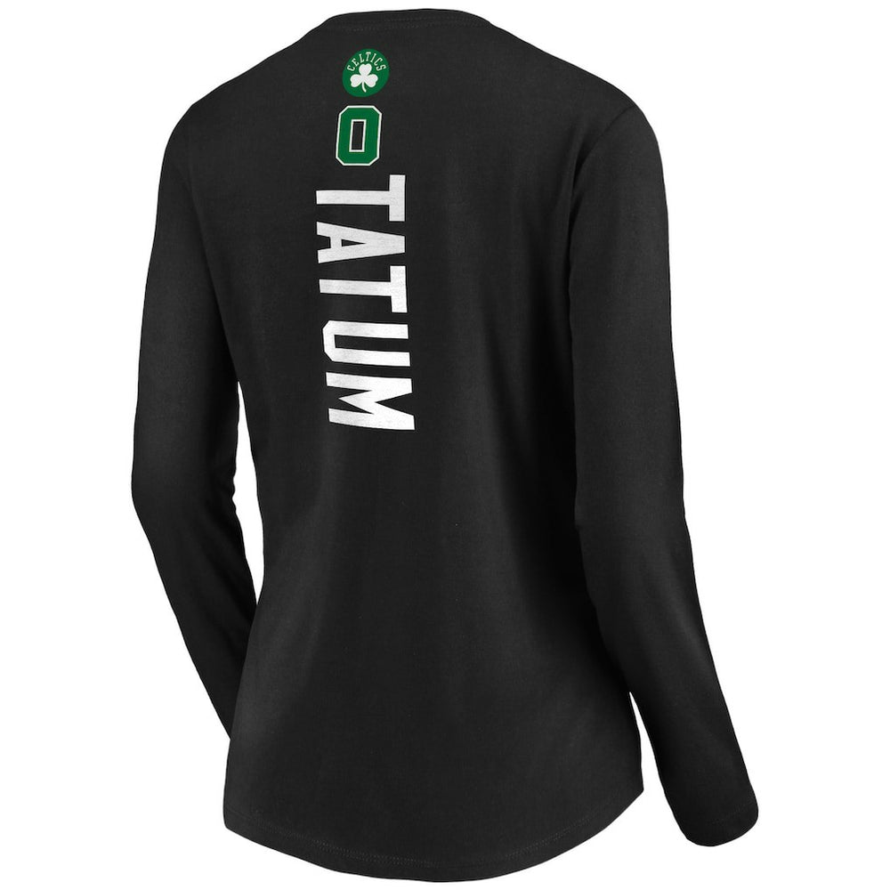 NBA Jayson Tatum Boston Celtics Women's Playmaker Name & Number Long Sleeve V-Neck T-Shirt