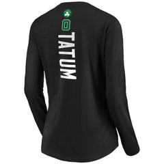 NBA Jayson Tatum Boston Celtics Women's Playmaker Name & Number Long Sleeve V-Neck T-Shirt