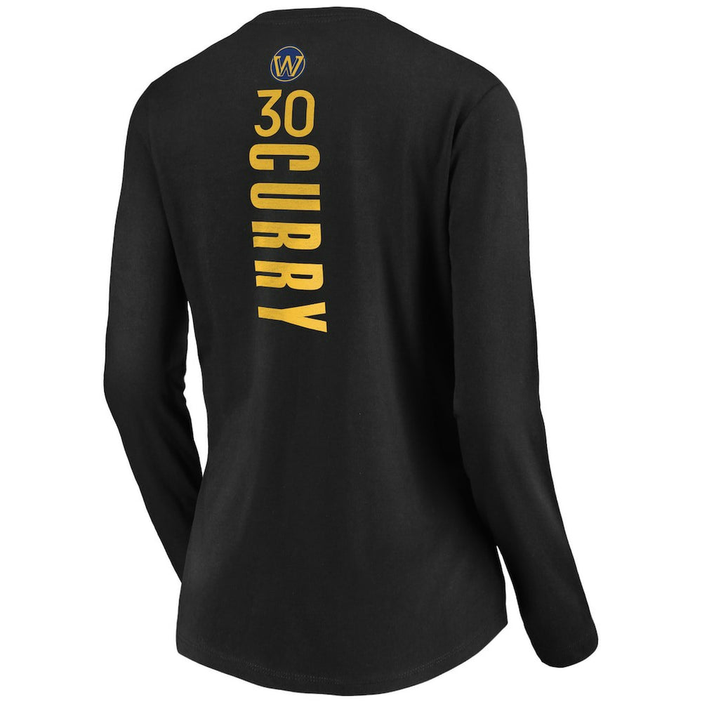 NBA Stephen Curry Golden State Warriors Women's Playmaker Name & Number Long Sleeve V-Neck T-Shirt sale