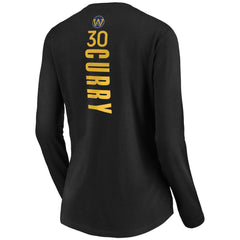 NBA Stephen Curry Golden State Warriors Women's Playmaker Name & Number Long Sleeve V-Neck T-Shirt sale