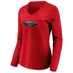 NBA Zion Williamson New Orleans Pelicans Women's Playmaker Name & Number Long Sleeve V-Neck T-Shirt