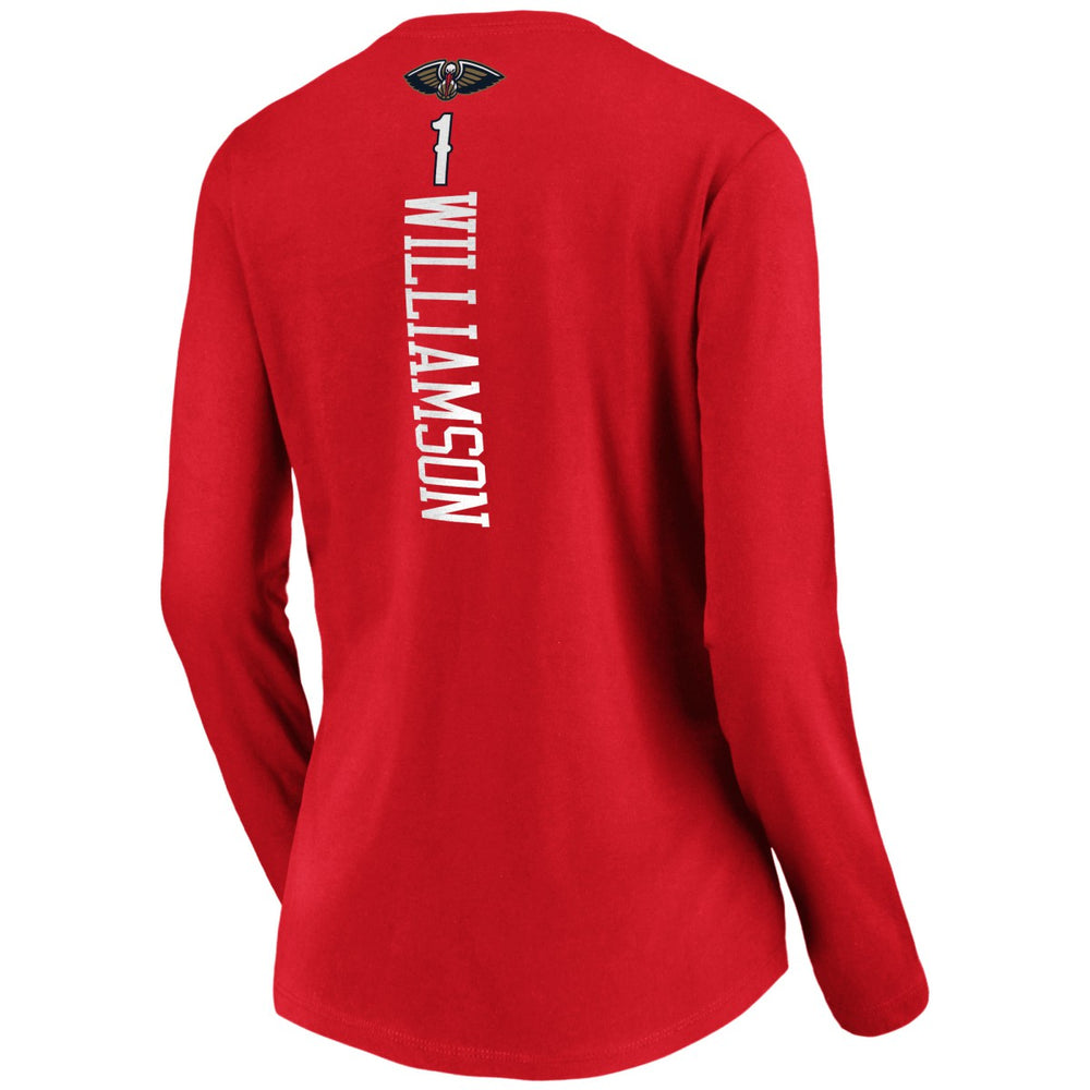 NBA Zion Williamson New Orleans Pelicans Women's Playmaker Name & Number Long Sleeve V-Neck T-Shirt