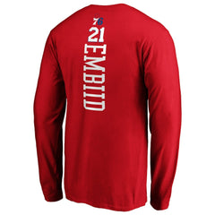 NBA Joel Embiid Philadelphia 76ers Playmaker Name & Number Long Sleeve T-Shirt