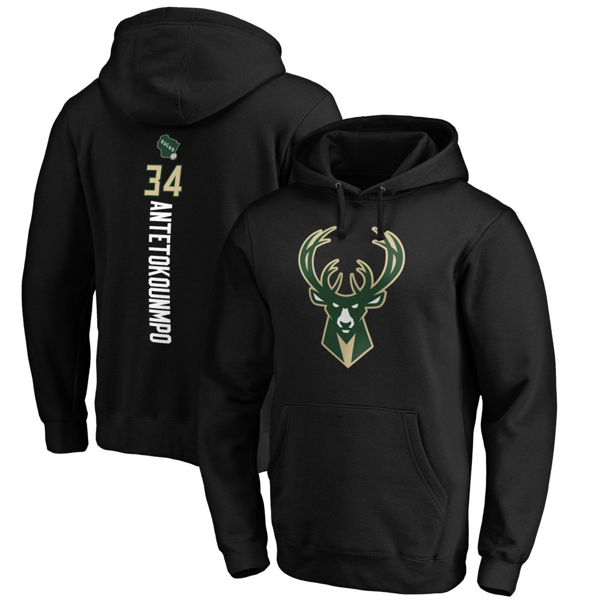 NBA Giannis Antetokounmpo Milwaukee Bucks Playmaker Name & Number Pullover Hoodie