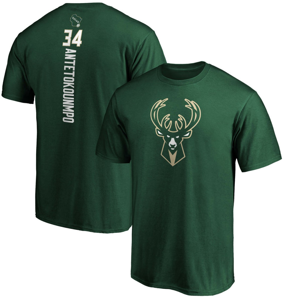 NBA Giannis Antetokounmpo Milwaukee Bucks Playmaker Name & Number T-Shirt
