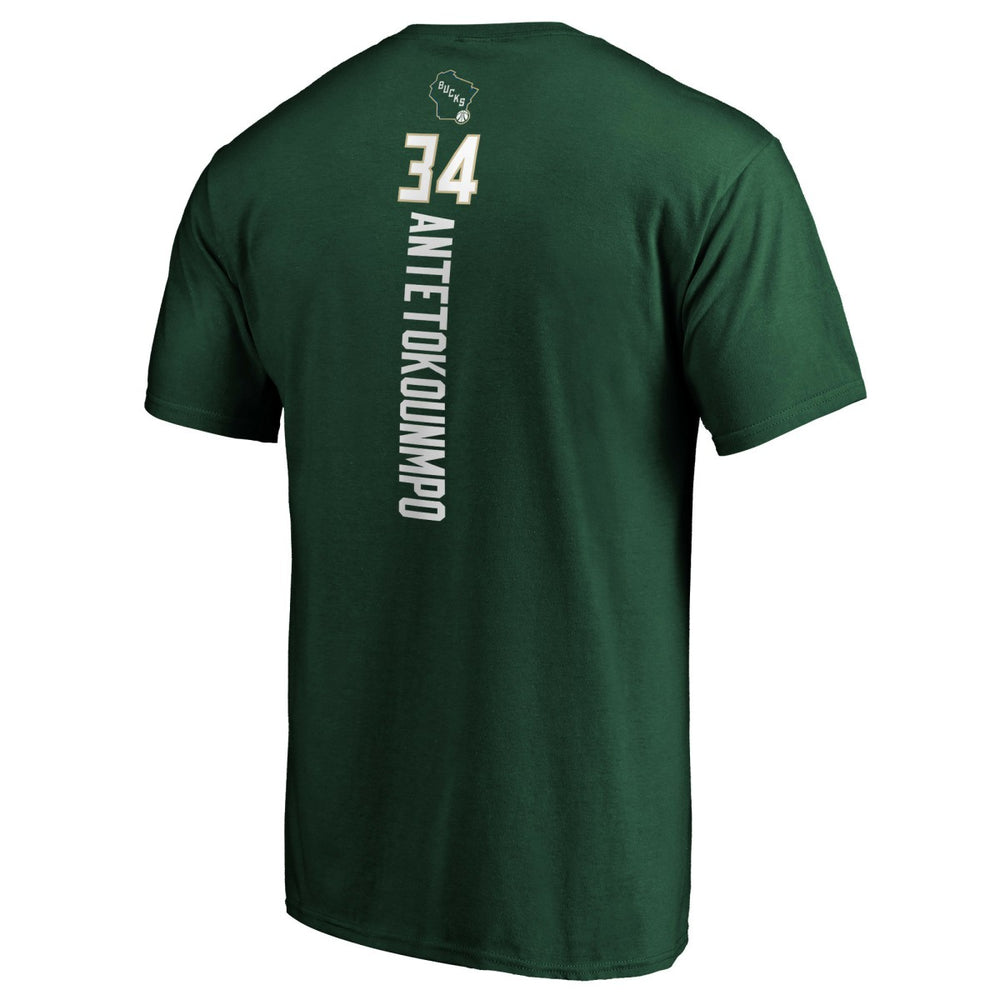 NBA Giannis Antetokounmpo Milwaukee Bucks Playmaker Name & Number T-Shirt