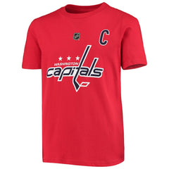 NHL Red Alexander Ovechkin Washington Capitals Youth Player Name & Number T-Shirt