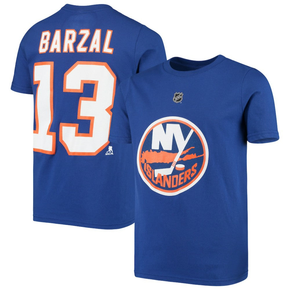 NHL Royal Mathew Barzal New York Islanders Youth Player Name & Number T-Shirt