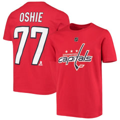 NHL Red TJ Oshie Washington Capitals Youth Player Name & Number T-Shirt