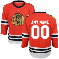 NHL Red Chicago Blackhawks Youth Replica Custom Jersey