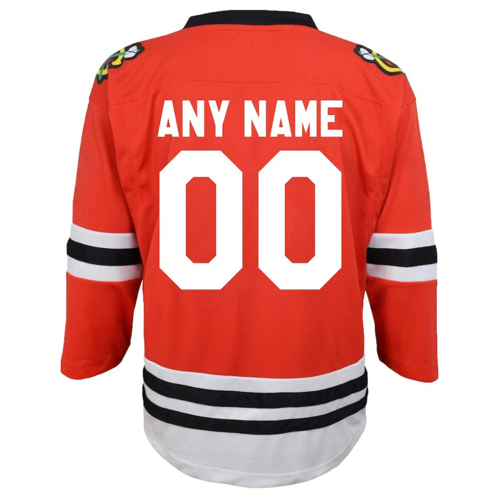 NHL Red Chicago Blackhawks Youth Replica Custom Jersey