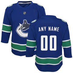 NHL Blue Vancouver Canucks Youth Replica Custom Jersey