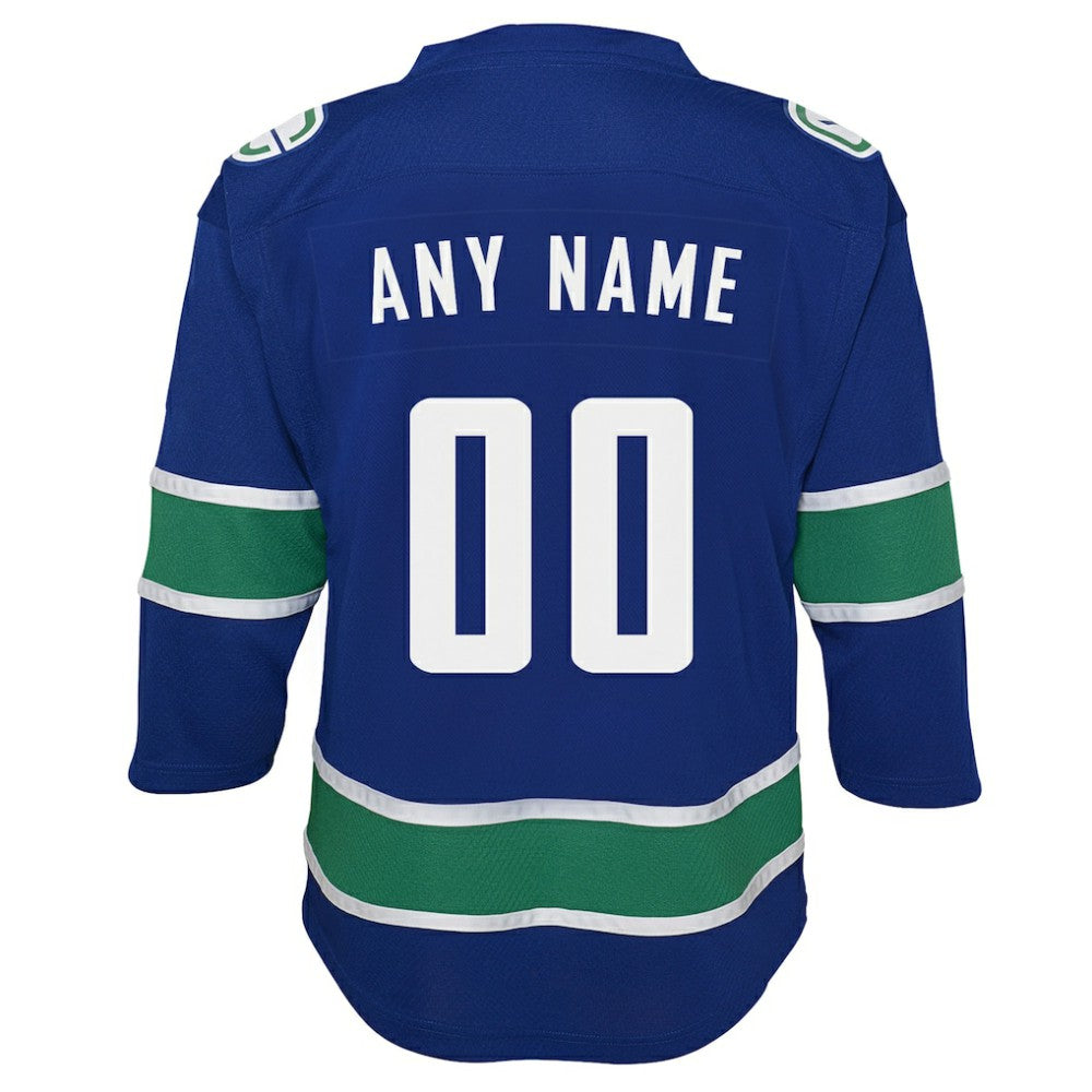 NHL Blue Vancouver Canucks Youth Replica Custom Jersey