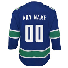 NHL Blue Vancouver Canucks Youth Replica Custom Jersey