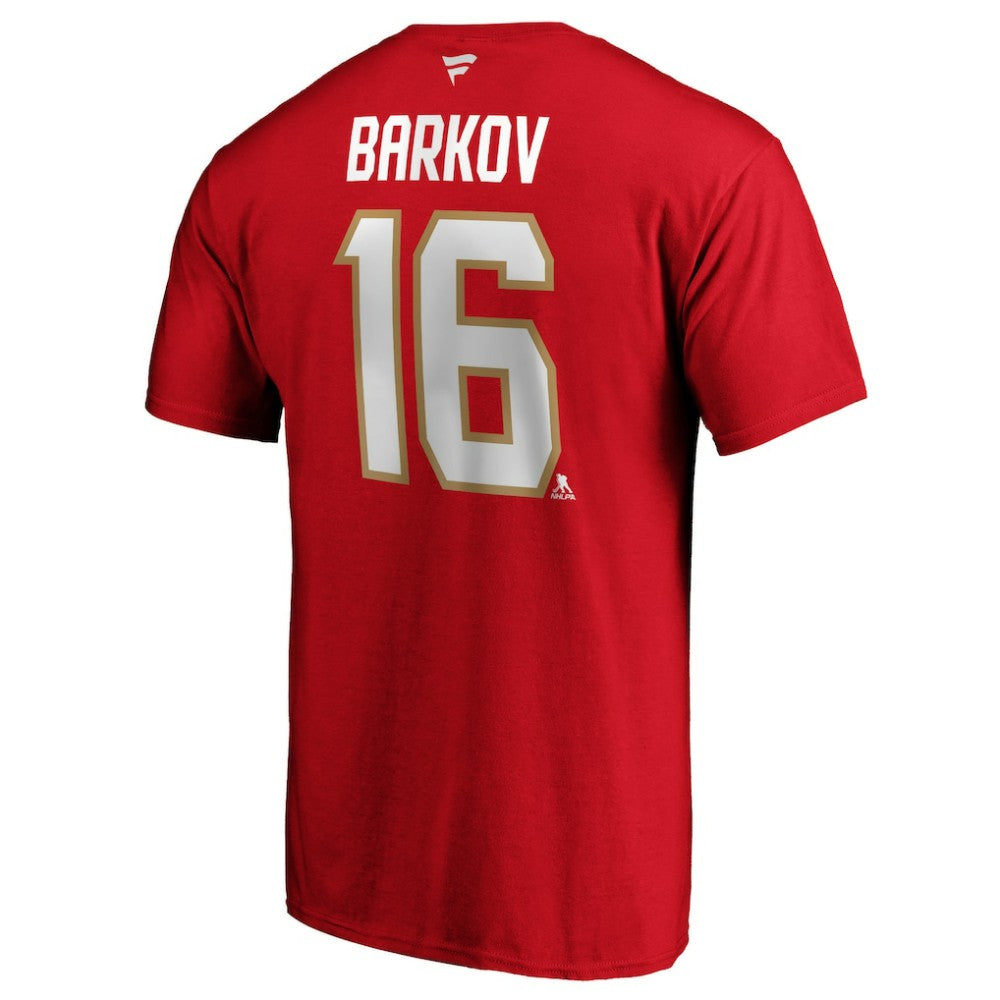 NHL Red Aleksander Barkov Florida Panthers Fanatics Authentic Stack Player Name & Number T-Shirt