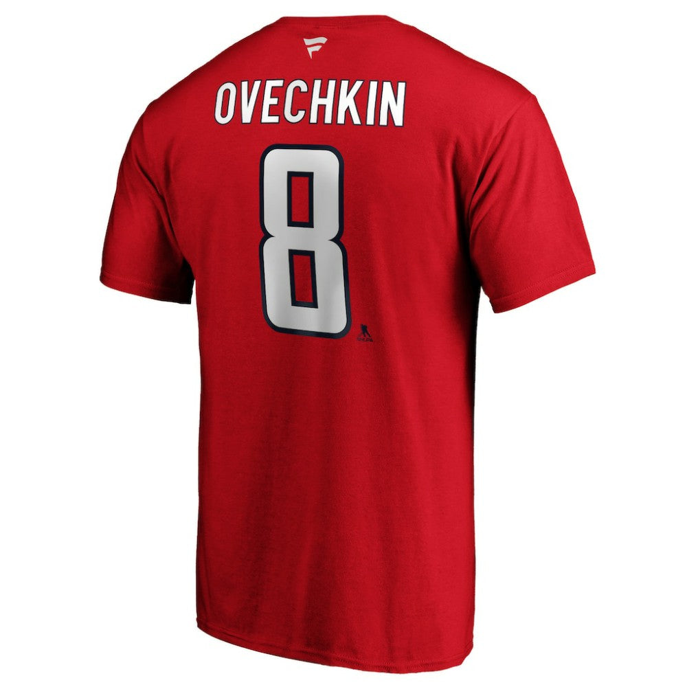 NHL Red Alexander Ovechkin Washington Capitals Fanatics Authentic Stack Player Name & Number T-Shirt