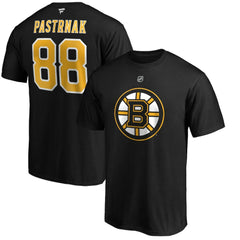 NHL Black David Pastrnak Boston Bruins Fanatics Authentic Stack Player Name & Number T-Shirt