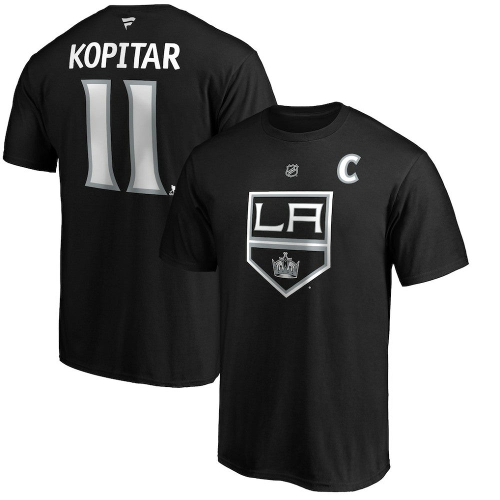 NHL Black Anze Kopitar Los Angeles Kings Fanatics Authentic Stack Player Name & Number T-Shirt