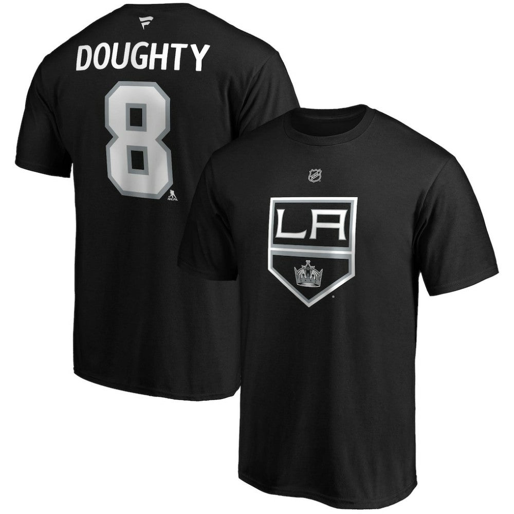 NHL Black Drew Doughty Los Angeles Kings Fanatics Authentic Stack Name & Number Team T-Shirt