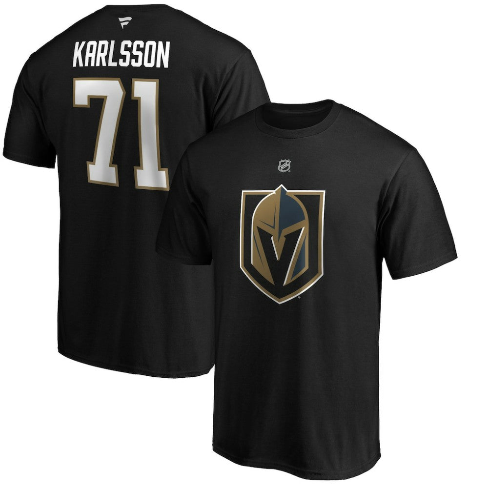 NHL Black William Karlsson Vegas Golden Knights Fanatics Authentic Stack Player Name & Number T-Shirt